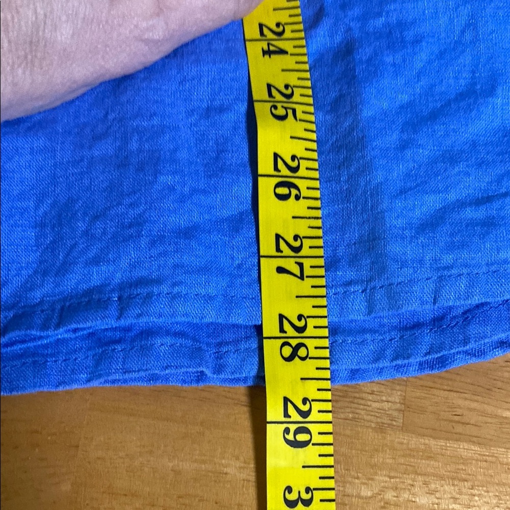 Flax Linen Cornflower Blue Popover Relaxed Polo Collar NWT Size L 14-16 Timeless - Picture 13 of 13